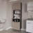 Oak And Wengue Kitchen Pantry With Open Storage And 4 Doors