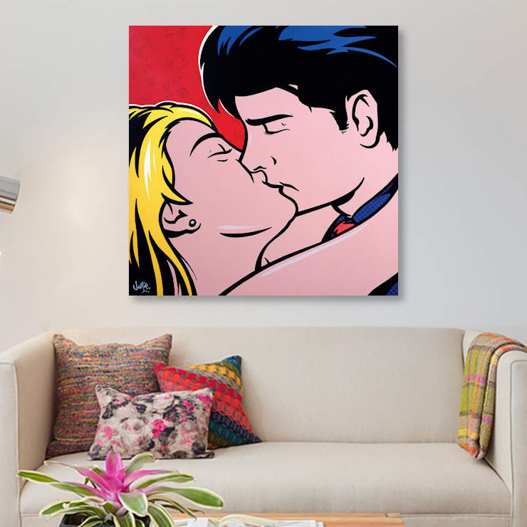 «The Kiss», impression sur toile, H 12 po x l 12 po x P 0,75 po, Toile tendue, Pas de tapis