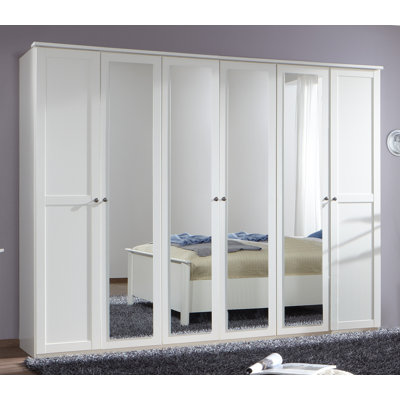 Abiel 6 Door Manufactured Wood Wardrobe