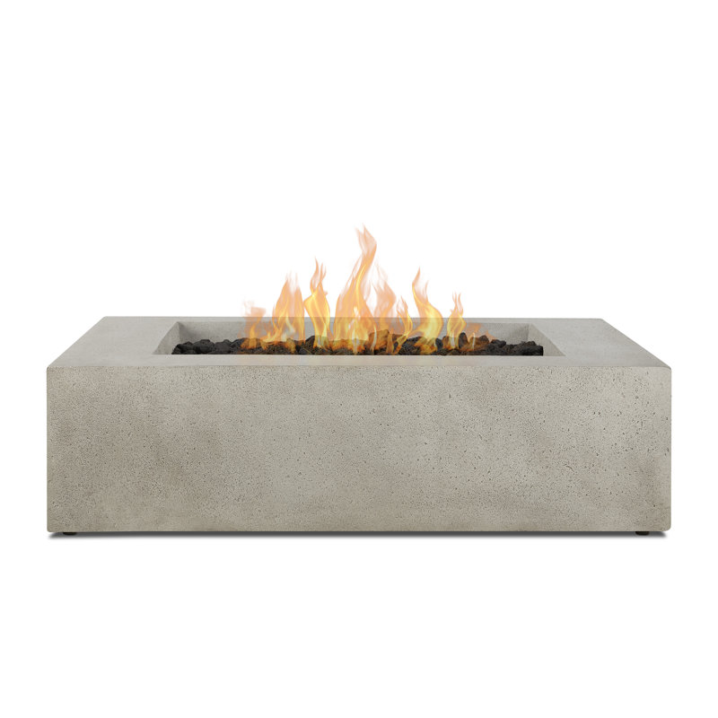 Ashling 42" Square Concrete Propane Fire Pit Table by Jensen Co., Flint