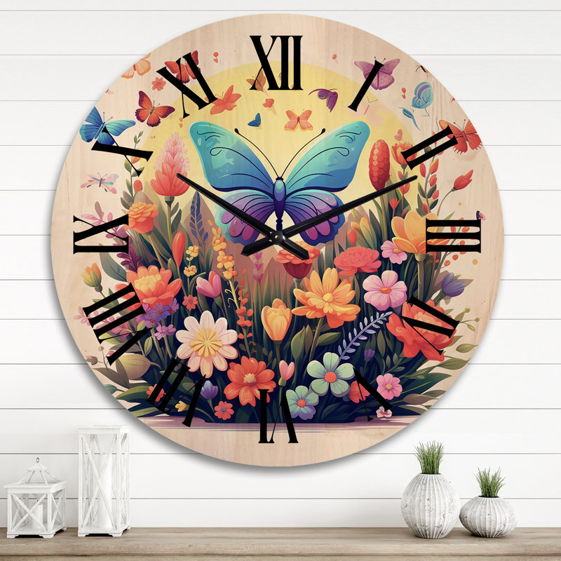 Horloge murale en bois massif Mounthill, Très grand