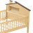 Twin Wood Platform Bed With Led , House-Shaped Headboard & Storage - Rustic Bedroom Opulence Natural Charm