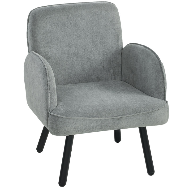  Lounge Chair Velvet Upholstered Spring Cushion Cream White, Grey, Black