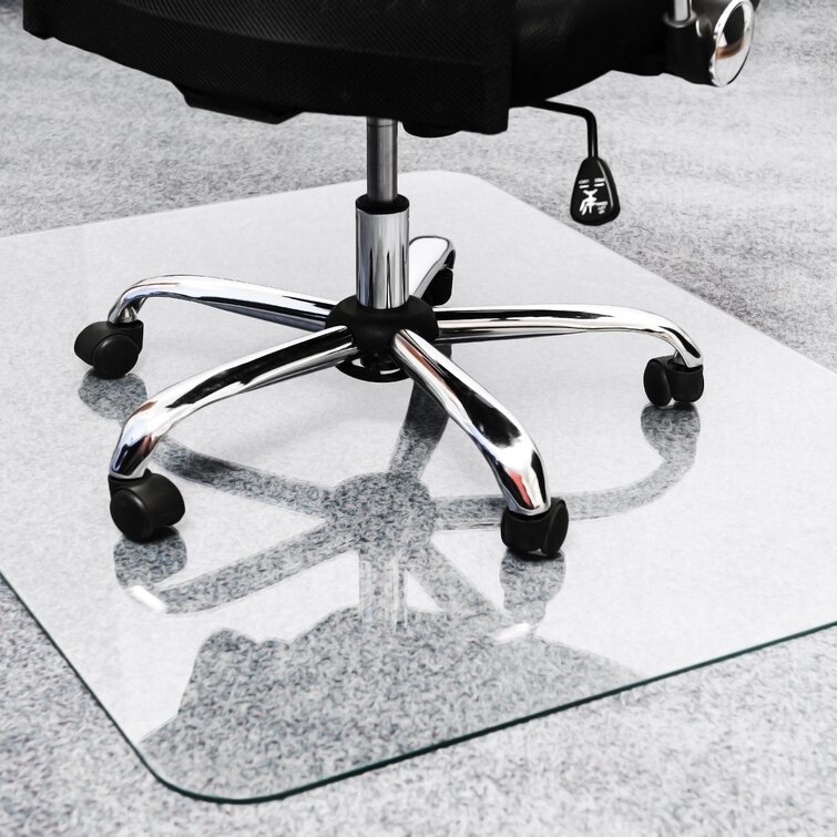 AiBOB Chair Mat for Low Pile Carpet, Flat Without Curling, 48 x 36 Inches Office Carpeted Floor Mats for Computer Desk, Clear