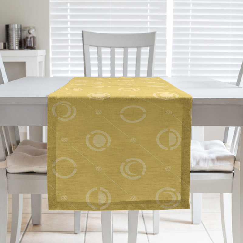 Classic Moon Phases Table Runner, 16" x 72", Yellow