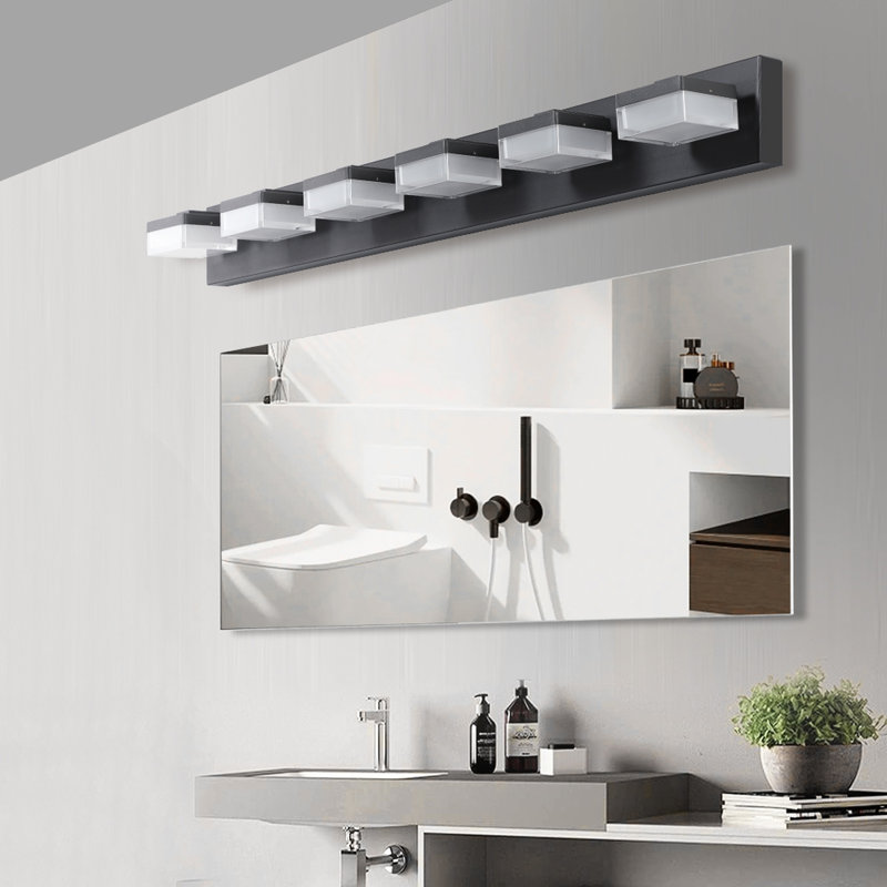 Miroir de salle de bain Modern, Noir mat