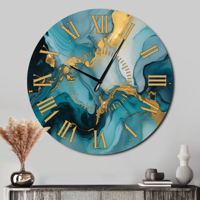 Horloge murale turquoise