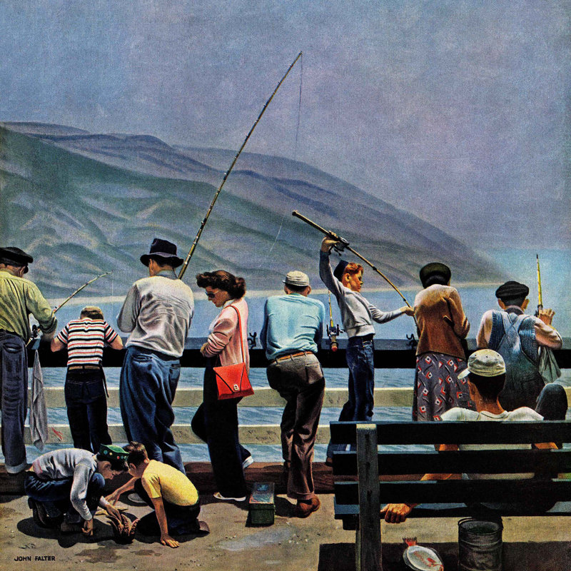 « pilier fishing », reproduction d’art sur toile tendue, H 24 po x l 24 po