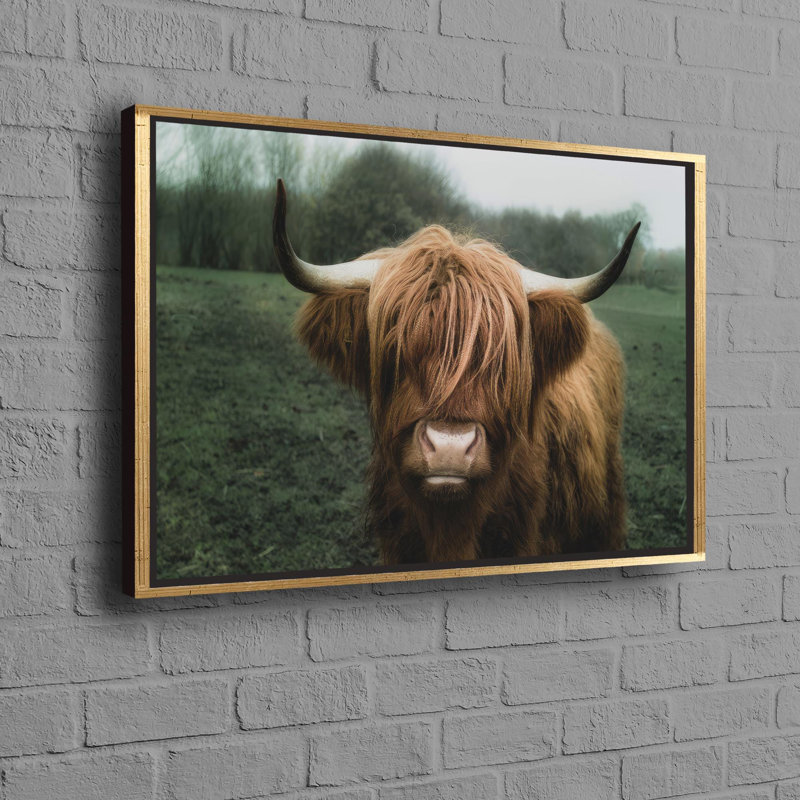 Print on Canvas, 50 cm H x 70 cm W, Framed Print without Mat, Gold