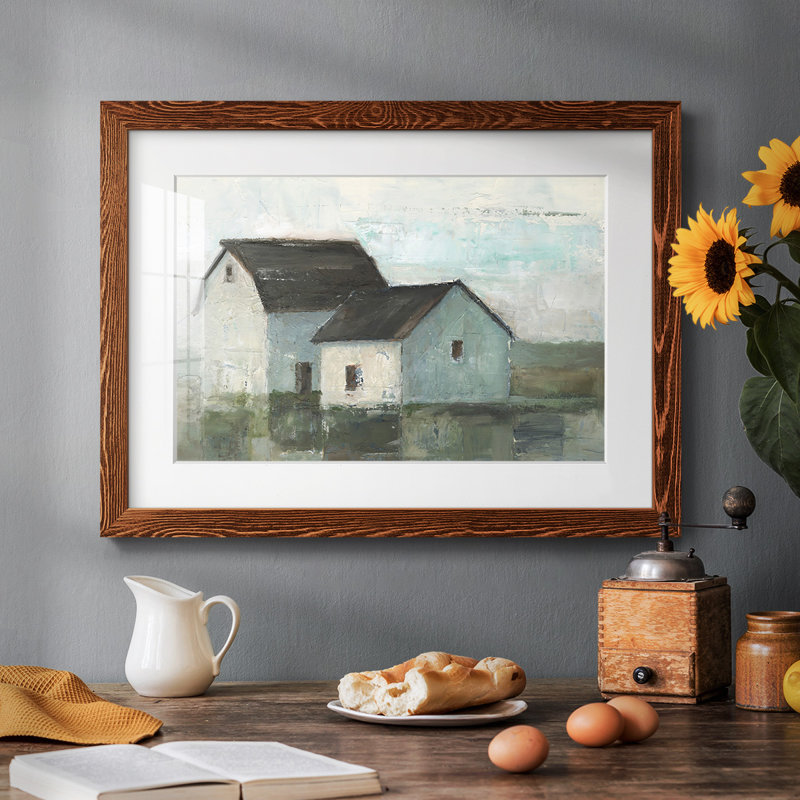 Grange au coucher du soleil II, H 26 po x l 38 po x P 1,5 po, Érable