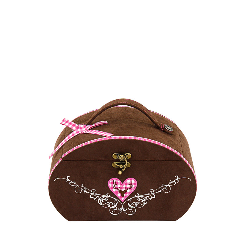 Bavaria Jewellery Box + Mirror, Brown/Red
