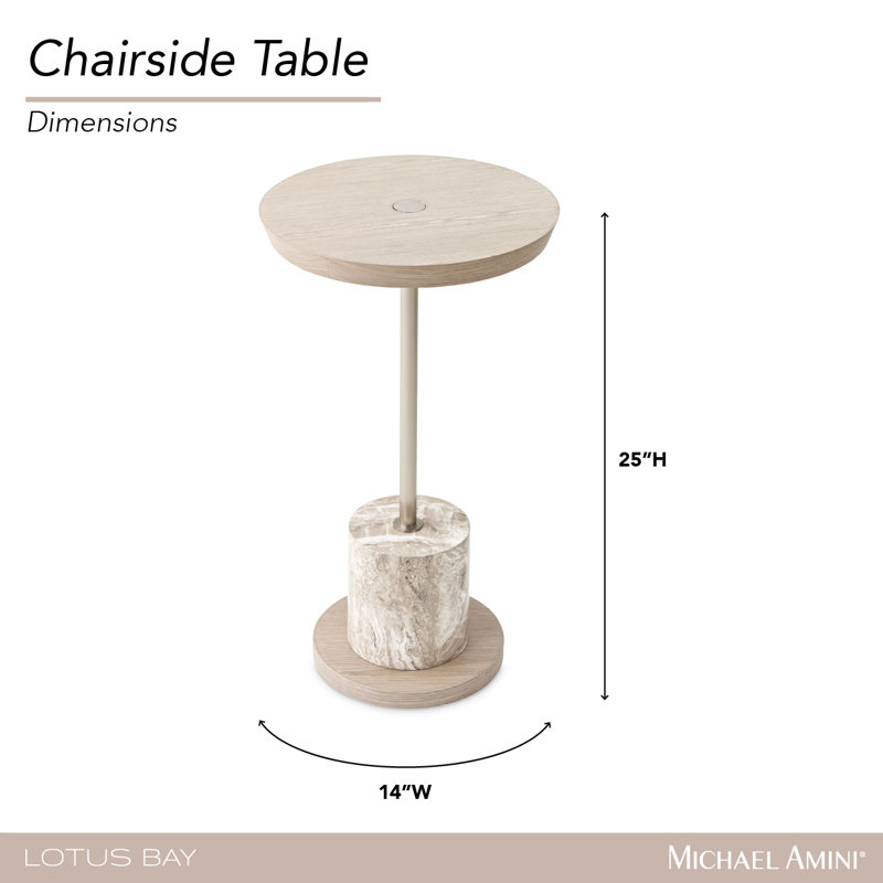 Lotus Bay Chairside Table - Sand