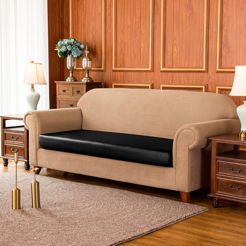 Box Cushion Loveseat Slipcover, Black