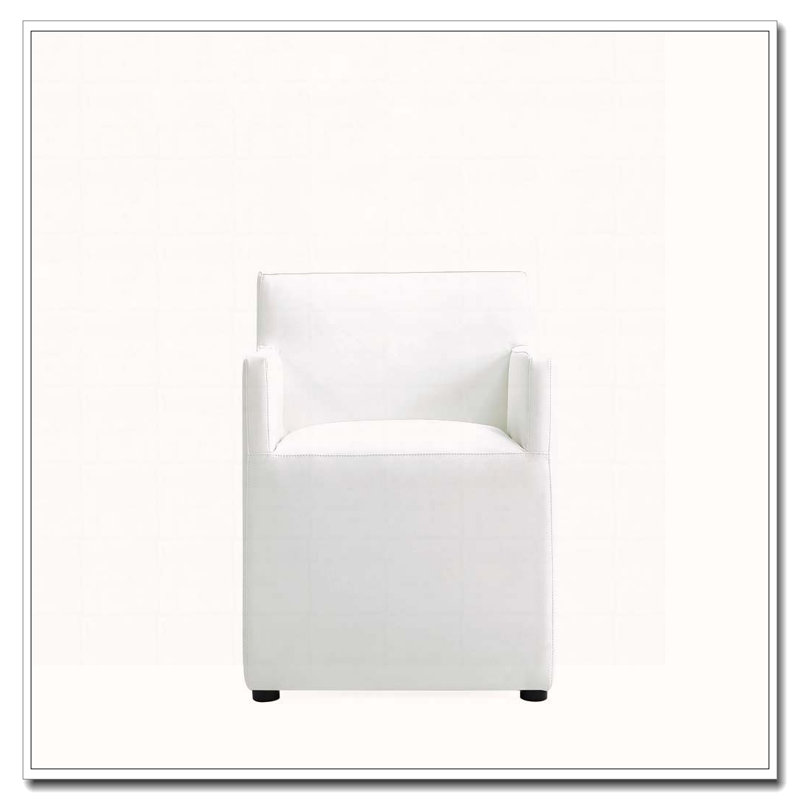 Fauteuil de salle à manger en similicuir, Blanc