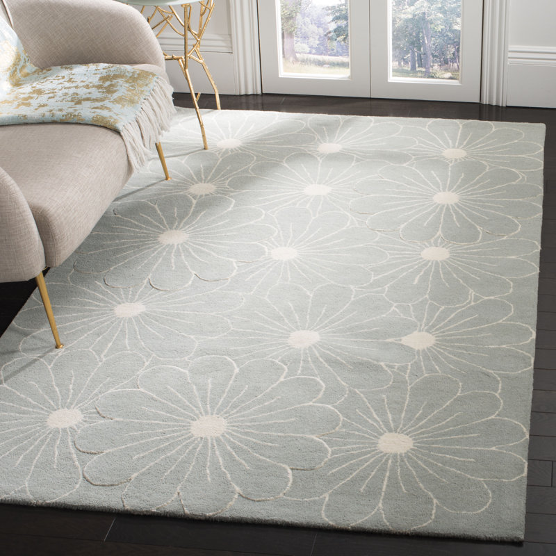 Avayah Soho Hand Tufted Wool And Viscose Floral Rug, Rectangle 7'6" x 9'6"