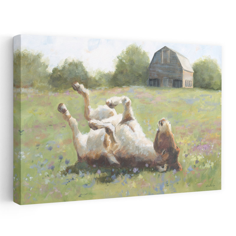 Pure Joy - Art contemporain de pâturages d'animaux de chèvre, H 24 po x l 16 po