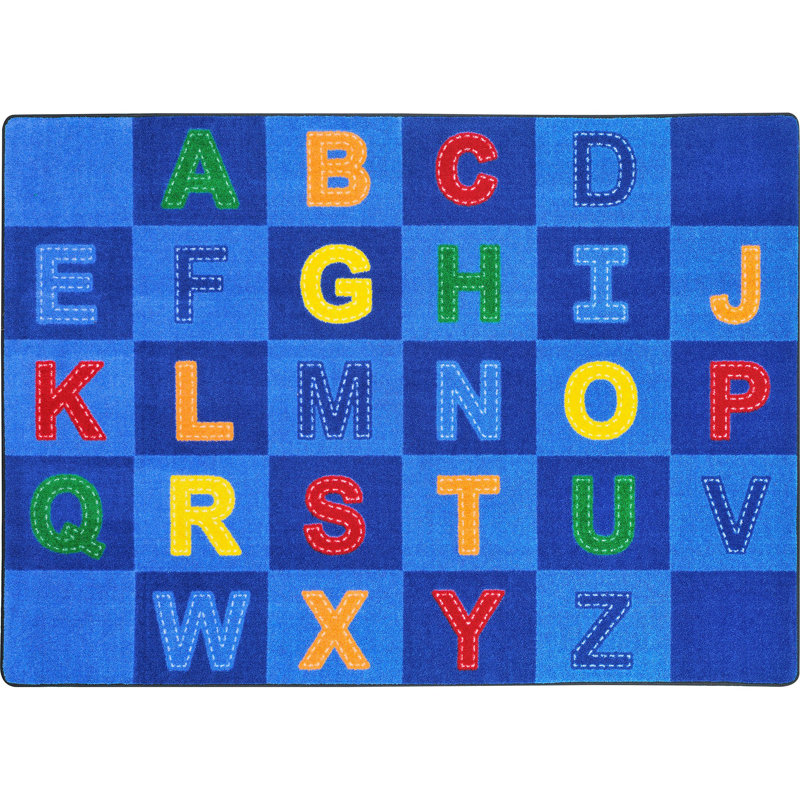 Patchwork Letters Area Rug, Rectangle 5'4" x 7'8"