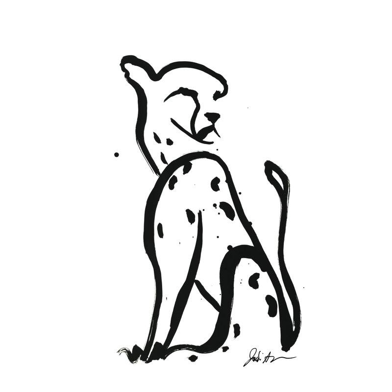 «Laylonnie Inked Safari I-Cheetah» par Jodi Augustine, H 18 po x l 12 po x P 1,25 po