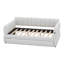 Grand lit plateforme tapissier avec port USB et gigogne-685382938
