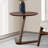 Mid-Century Modern Wingback Chair With Side Table Solid Wood Structure Walnut / Beige