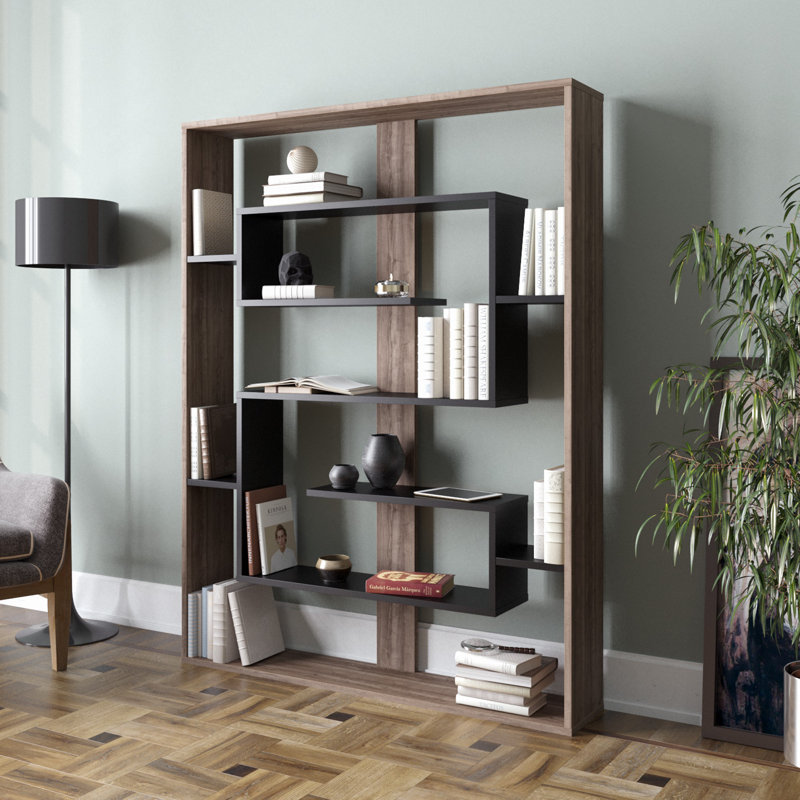 Esteban Modern Bookcase Bookshelf Shelving Unit, Walnut