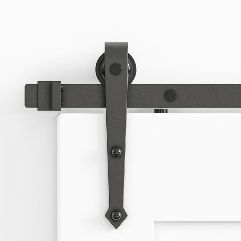 60-inch Matte Black Steel Sliding Barn Door Hardware Kit