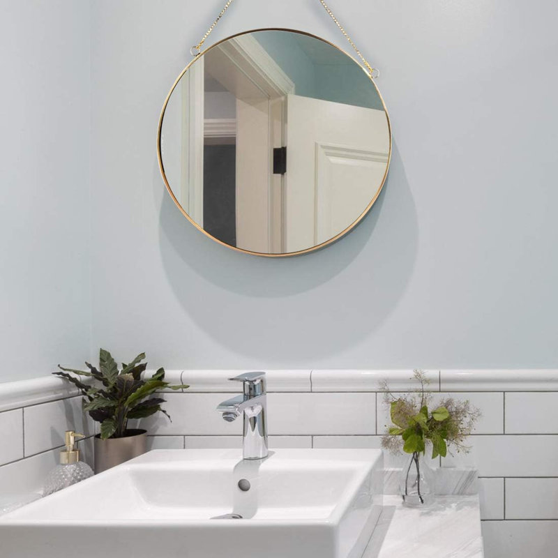 Savien Metal Round Mirror, 15.70" x 15.70"