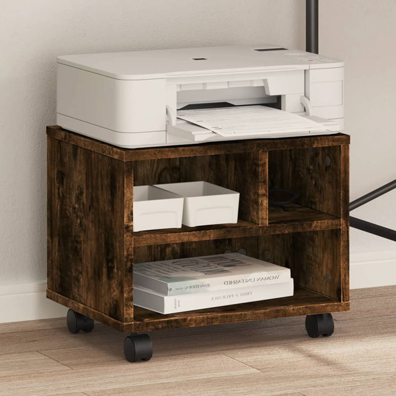 Printer Stand, 34.5cm H x 41cm W x 32cm D, Smoked Oak