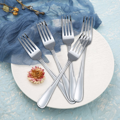  12 pièces Argenterie - Fourchette à dîner en acier inoxydable - Couverts élégants pour la maison, le restaurant, le mariage et les Fêtes