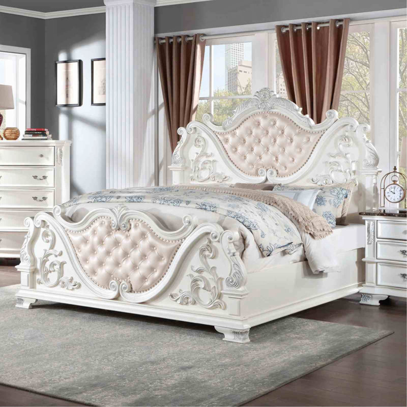 Mobilier de chambre à coucher 1pc, Grand lit, Blanc