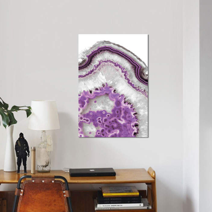 « ultraviolette agate », impression sur toile, H 26 po x l 18 po x P 1,5 po, Pas de tapis, Toile tendue