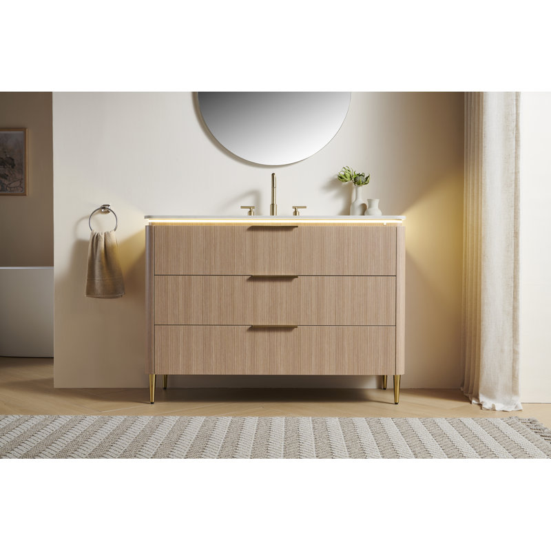 Meuble-lavabo de salle de bain Amara, Chêne, 48"