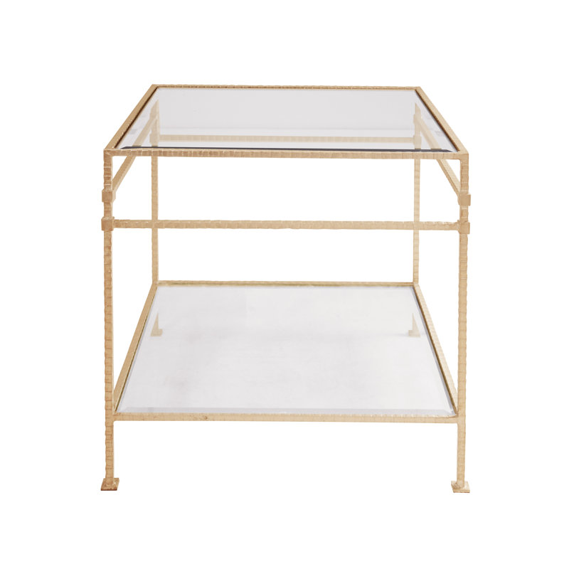 Amos Glass End Table, Gold