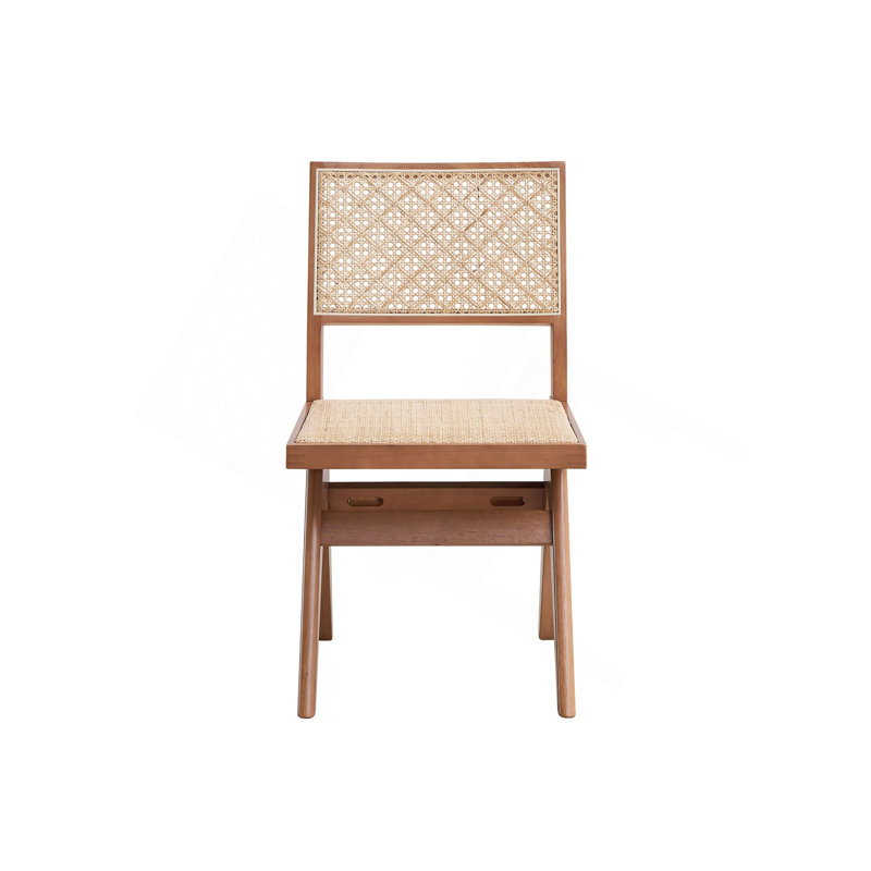 Chaise d'appoint Velentina (ensemble de 2), rotin et finition naturelle