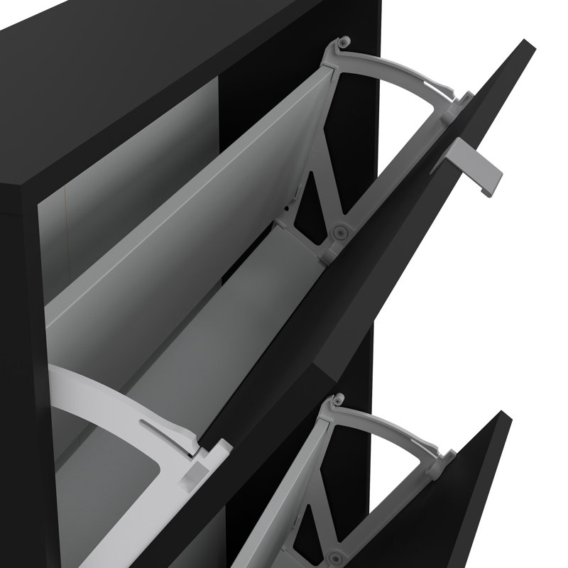 Aula 6 Pair Shoe Storage Cabinet, Black