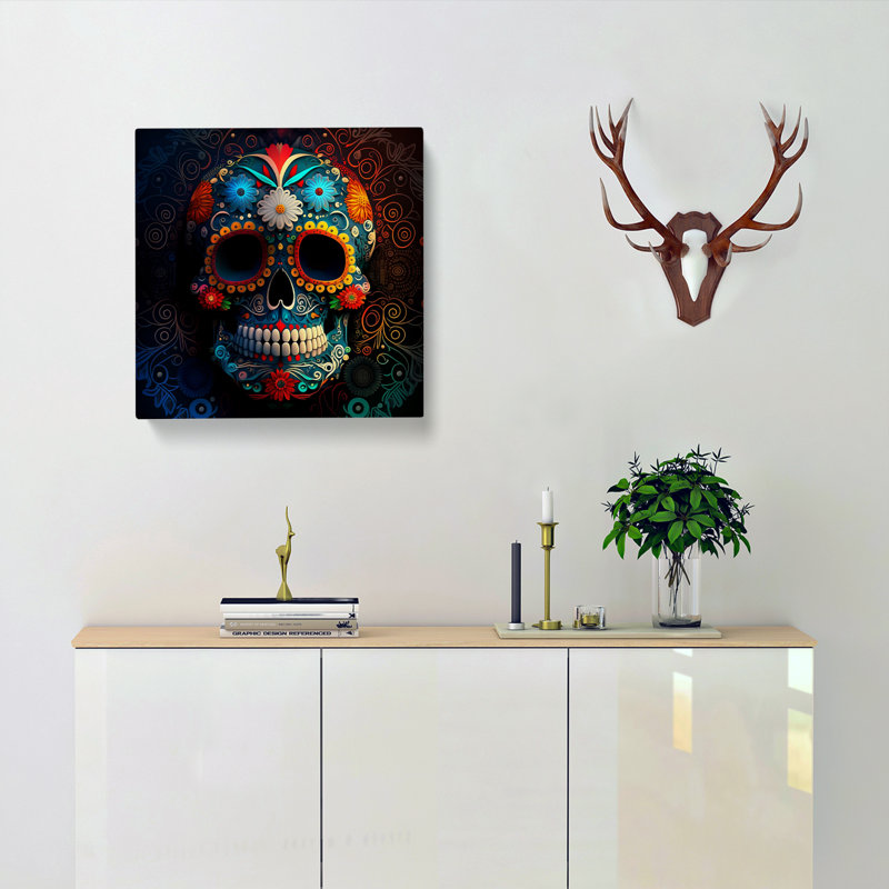 Sugar Skull Digital Art - Wrapped Canvas, 50cm H x 50cm W x 3cm D