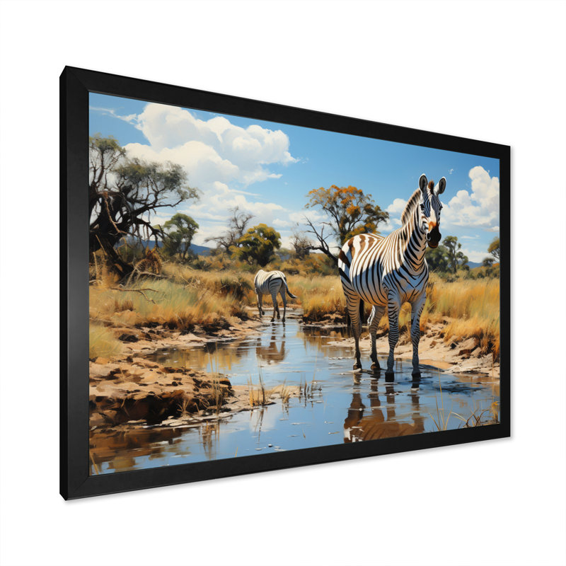 Zèbre impressionniste Equus This I, H 30 po x l 40 po x P 1,5 po, Noir
