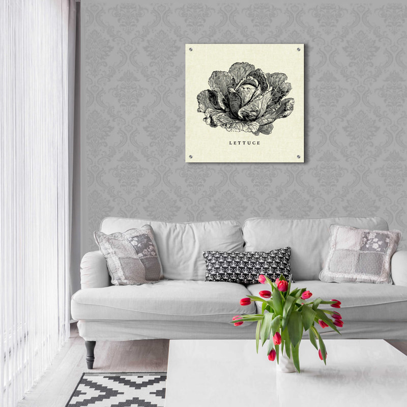 «Linen Légumes BW Sketches» par Studio Mousseau, H 24 po x l 24 po x P 0,2 po