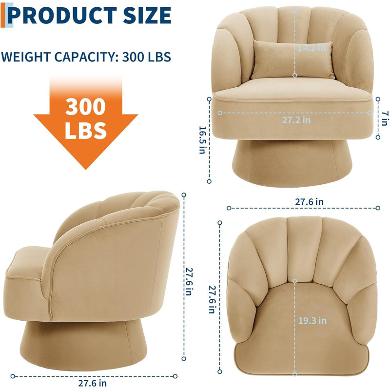 1 Seater Velvet Sofa & Chaise, Khaki