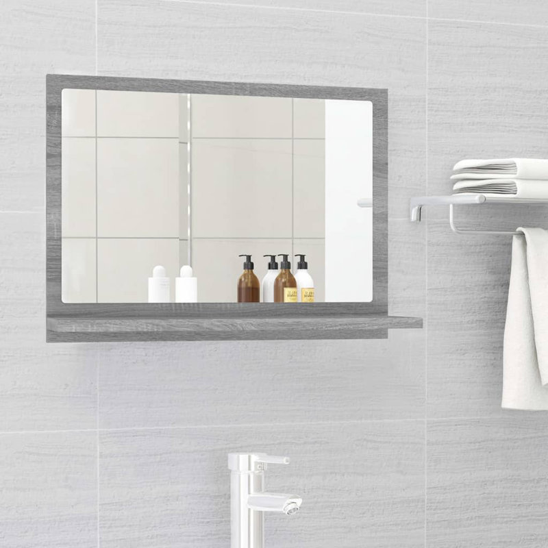 Dorlene Flat Mirror, Grey Sonoma, 37cm x 60cm