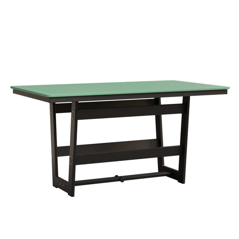 Hudson Outdoor Bar Table, Mint, Matte Black