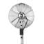 Ventilateur sur pied 16 po en métal chromé oscillant, 3 vitesses, télécommande