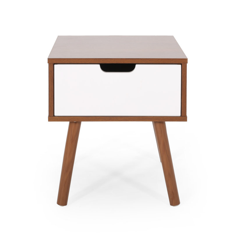 Liza End Table with Storage, Walnut