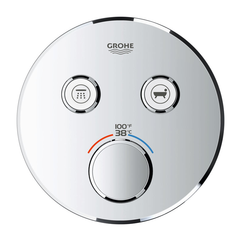 GROHE Grohtherm SmartControl Dual-Function Shower Thermostatic Valve Trim, StarLight Chrome