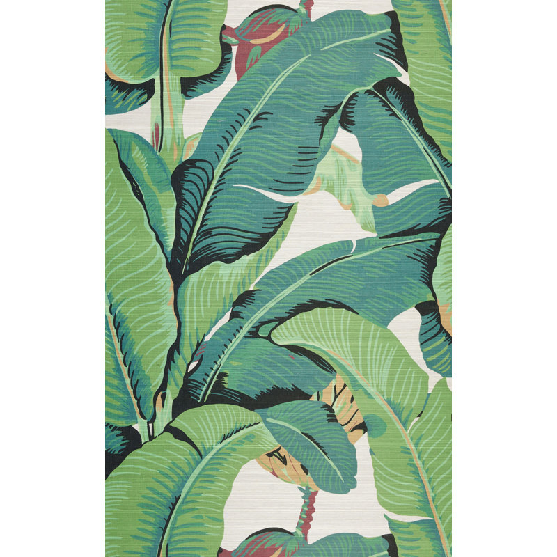HINSON PALM GRASSCLOTH TRIMMED