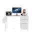 Bureau de 47 po avec prise de courant, 3 tiroirs et poche latérale, facile à assembler, structure stable réversible pour bureau à domicile-111949495