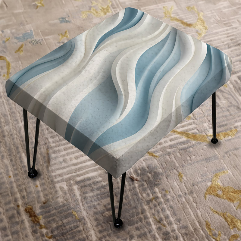 Doux lignes - Repose-pieds rectangulaire abstrait
