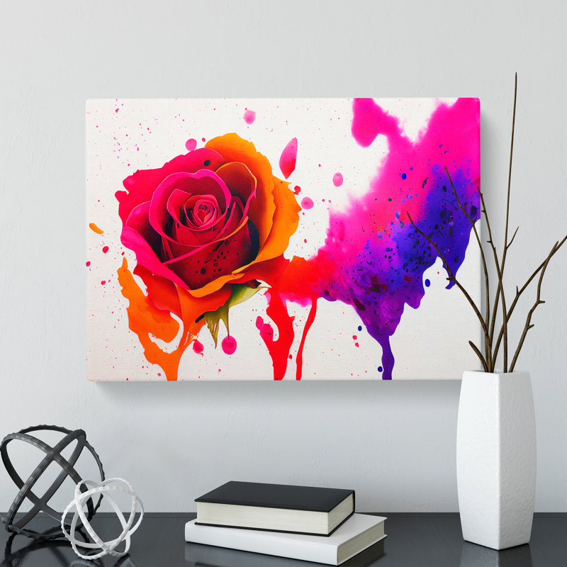 Fine Rose Flower Abstract - Wrapped Canvas, 50cm H x 76cm W x 3cm D