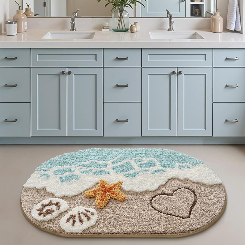 Tapis de plage doux et absorbant, envers antidérapant, idéal