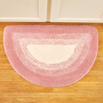 Herrnalise Half Circle Small Bathroom Rugs,Extra Soft Microfiber Foot Bath  Mat,Non-Slip Washable Shower Door Mats,Cute Half Round Bath Rug,Indoor